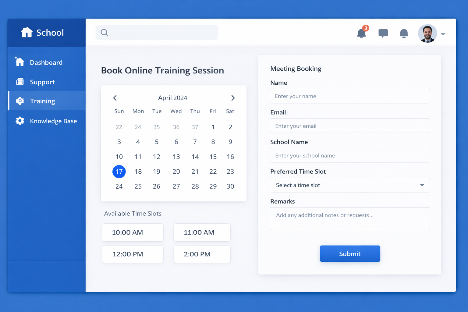 Book Training Screenshot